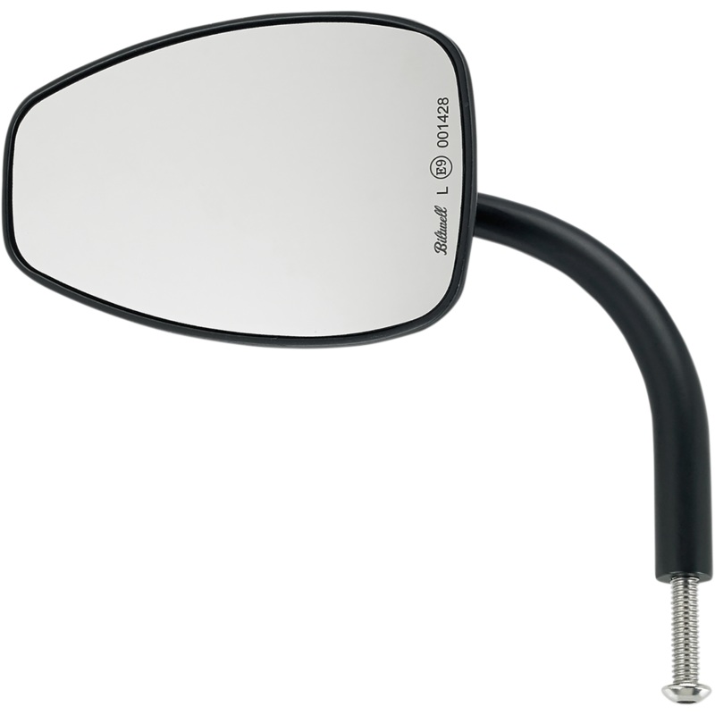 BILTWELL Mirror – Tear Drop – Black Utility Mirror  Black, Screw-In
