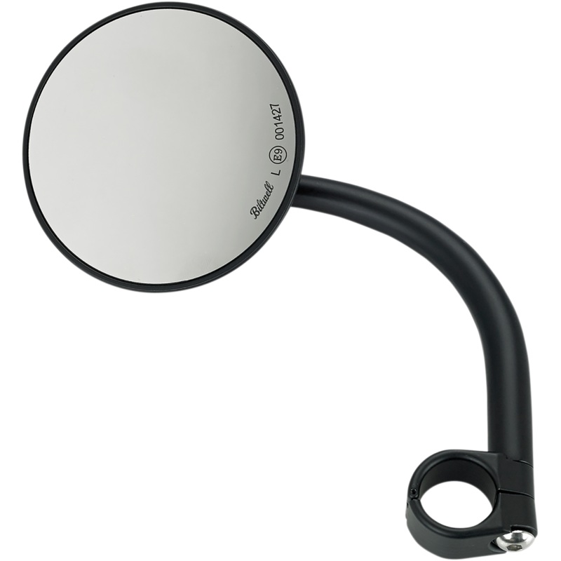 BILTWELL Mirror w/mount – Round – Black Utility Mirror