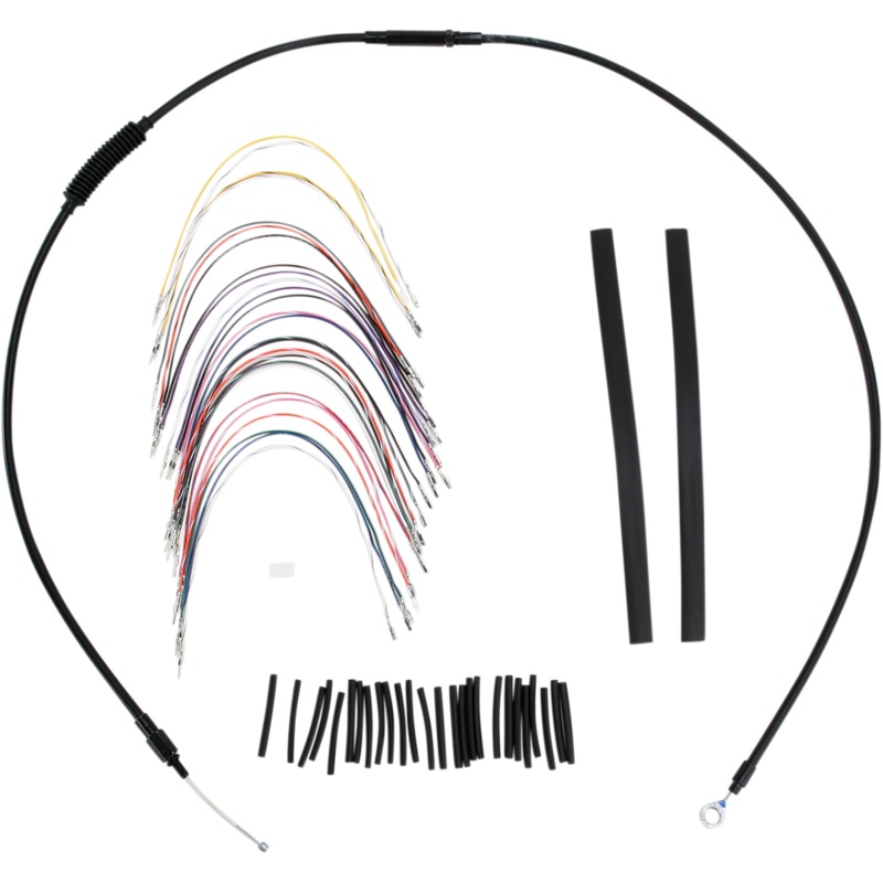 BURLY BRAND Control Kit for 13 Ape Hanger Handlebars w/ ABS Complete Black Vinyl Handlebar Cable/Brake Line Kit for Ape Hanger Handlebars