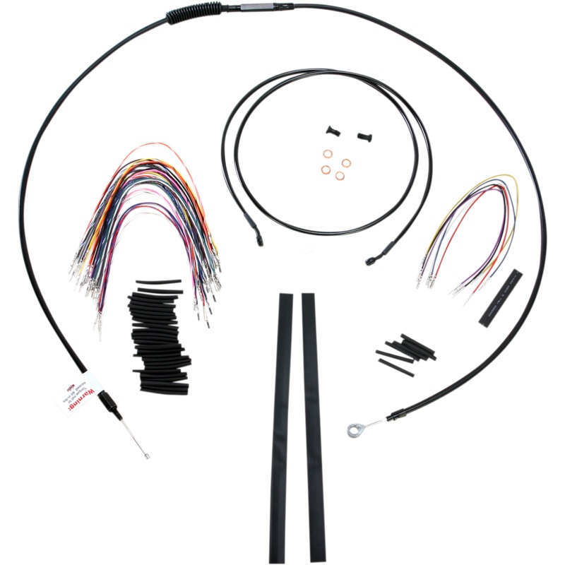 BURLY BRAND Control Kit for 15 Ape Hanger Handlebars Complete Black Vinyl Handlebar Cable/Brake Line Kit for Ape Hanger Handlebars