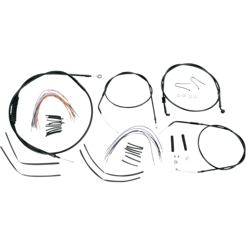 BURLY BRAND Control Kit for 16 Ape Hanger Handlebars Complete Black Vinyl Handlebar Cable/Brake Line Kit for Ape Hanger Handlebars