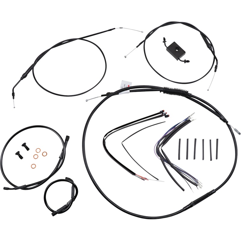 BURLY BRAND Extended Handlebar Cable And Brake Line Kit For Sportsters With ABS And 16 Ape Hanger Handlebars Extended Handlebar Cable and Brake Line Kit for Sportsters with ABS