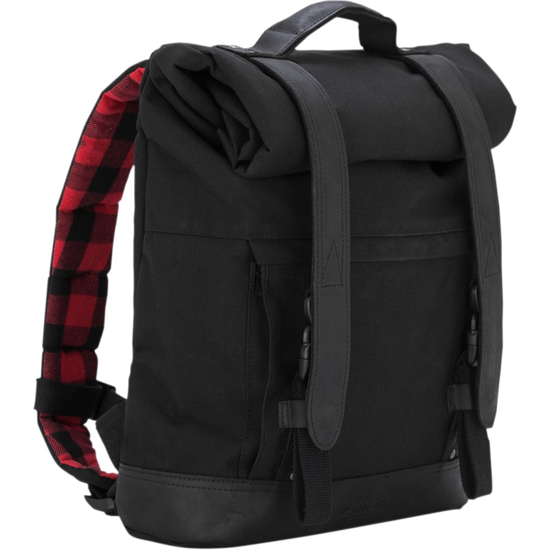 BURLY BRAND Roll Top Backpack – Cordura Black Roll Top Backpack