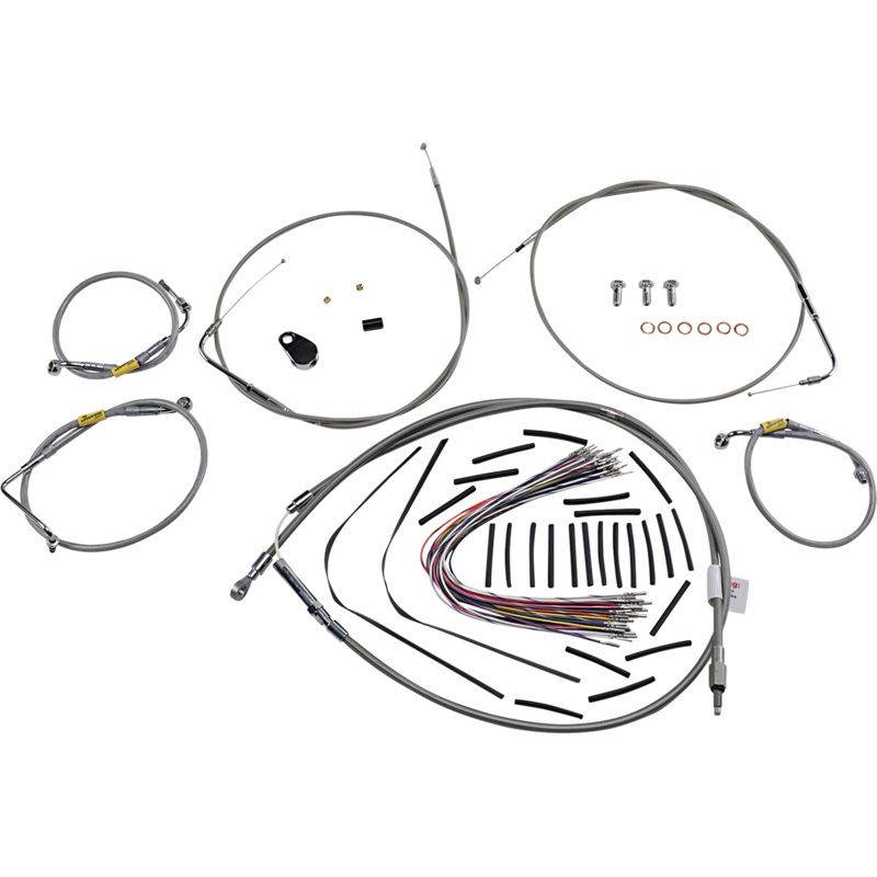 BURLY BRAND Stainless Control Kit for Early Touring Bikes with 13 Bagger Bar Handlebars Control Kit for Early Touring Bikes with Bagger Bar Handlebars