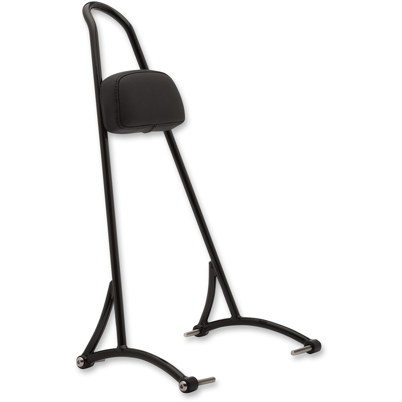 BURLY BRAND Tall Sissy Bar – Black Tall Sissy Bar with Backrest Pad