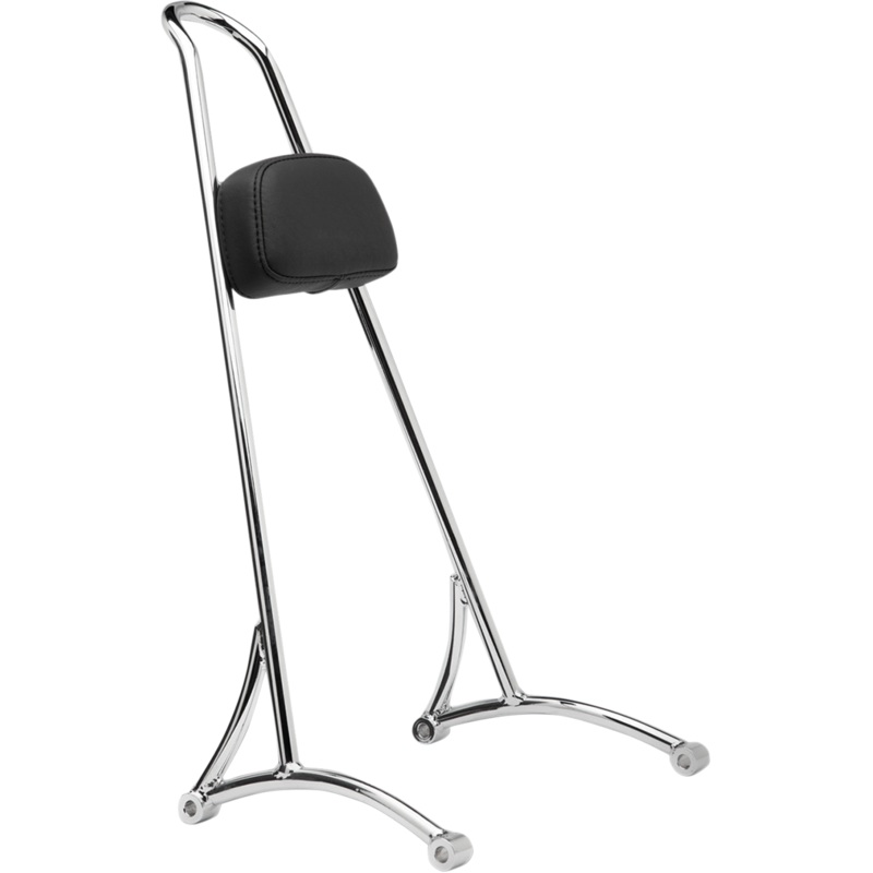 BURLY BRAND Tall Sissy Bar – Chrome Tall Sissy Bar with Backrest Pad