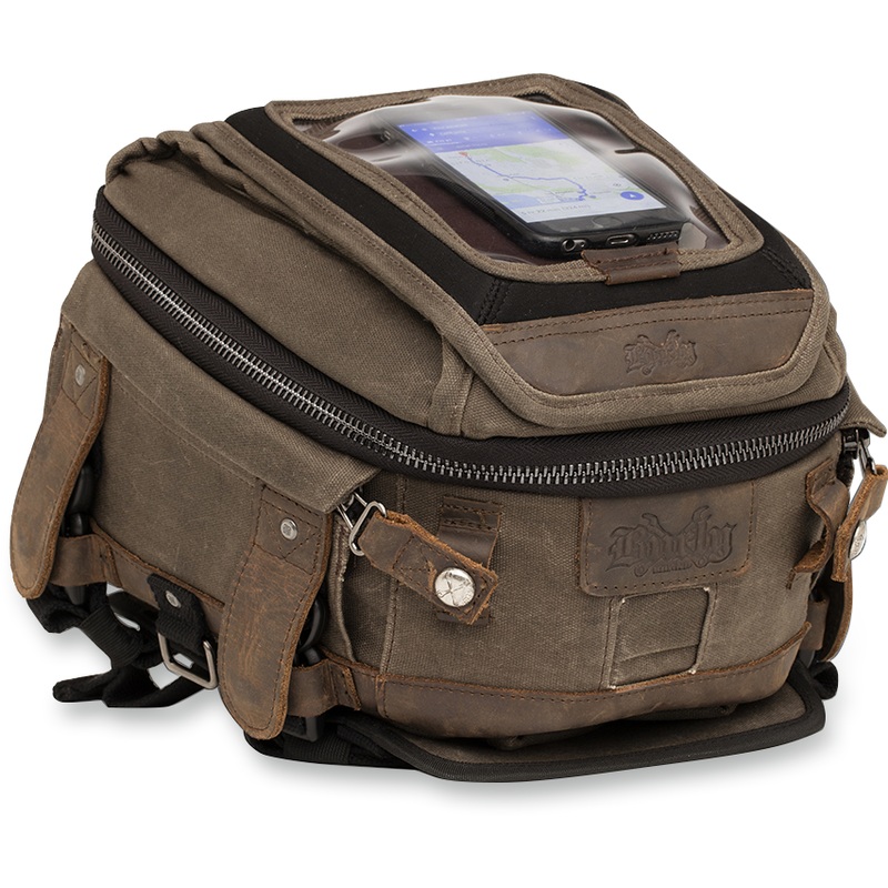 BURLY BRAND Tank Tail Bag – Wax Cotton Voyager Cordura Tank Bag