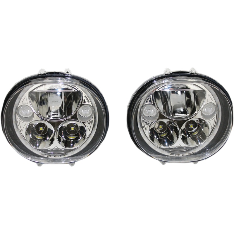 CUSTOM DYNAMICS LED Headlight – 5-3/4 – Chrome – Pair TruBEAM LED Headlamps