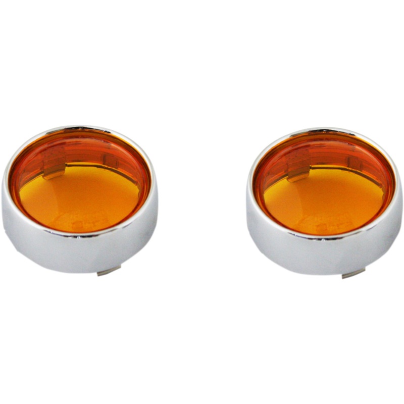 CUSTOM DYNAMICS Bullet Signal Lenses – Chrome/Amber Bezel/Lenses for ProBEAM Bullet Turn Signals