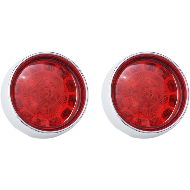 CUSTOM DYNAMICS Bullet Turn Signal – 1156 – Chrome – Red Lens ProBeam Bullet Bezel Rear LED Turn Signal Inserts