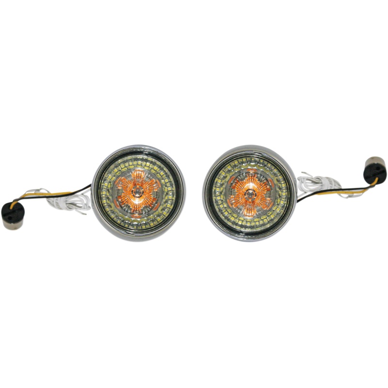 CUSTOM DYNAMICS Bullet Turn Signal – 1156 – Chrome – Smoke Lens ProBEAM Ringz Bullet Bezel LED Turn Signal