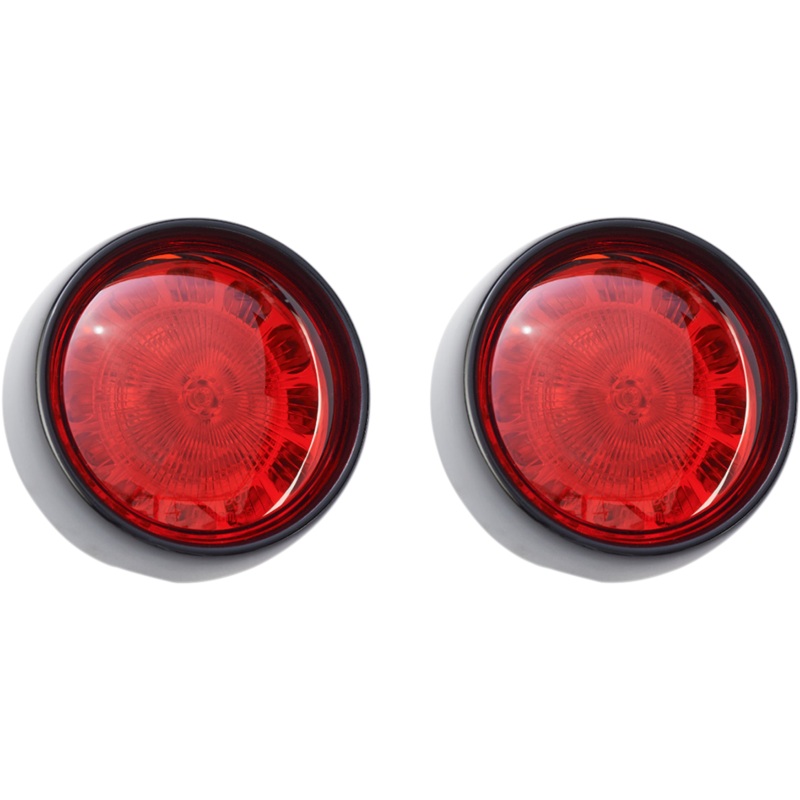 CUSTOM DYNAMICS Bullet Turn Signal – 1156 – Gloss Black – Red Lens ProBeam Bullet Bezel Rear LED Turn Signal Inserts