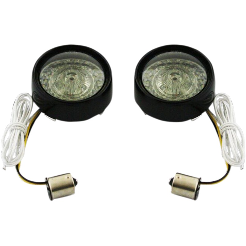 CUSTOM DYNAMICS Bullet Turn Signal – 1156 – Gloss Black – Smoke Lens ProBEAM Ringz Bullet Bezel LED Turn Signal