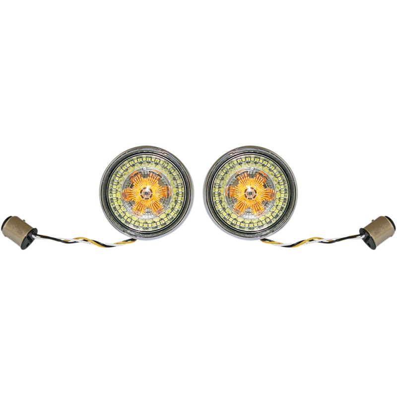 CUSTOM DYNAMICS Bullet Turn Signal – 1157 – Chrome – Smoke Lens ProBEAM Ringz Bullet Bezel LED Turn Signal