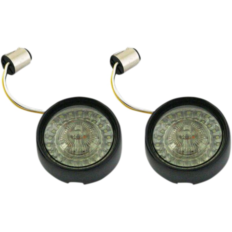 CUSTOM DYNAMICS Bullet Turn Signal – 1157 – Gloss Black – Smoke Lens ProBEAM Ringz Bullet Bezel LED Turn Signal