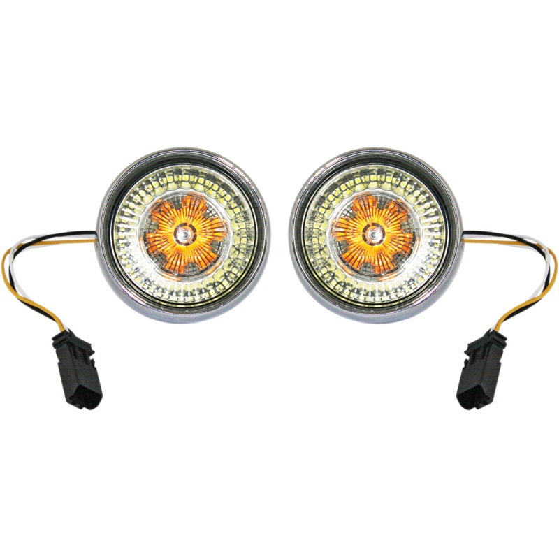 CUSTOM DYNAMICS Bullet Turn Signal – JAE CVO – Chrome – Smoke Lens ProBEAM Ringz Bullet Bezel LED Turn Signal