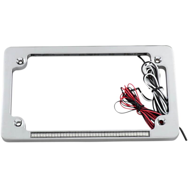 CUSTOM DYNAMICS Dual License Plate Frame – Chrome Dual LED License Plate Frame
