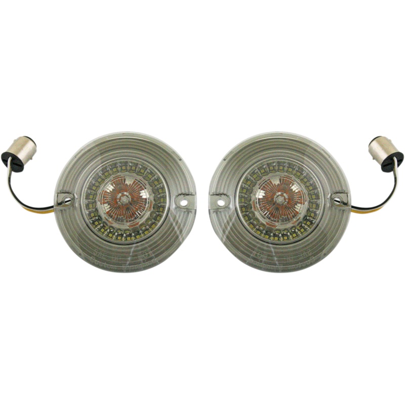 CUSTOM DYNAMICS Front Turn Signal – White/Amber LEDs ProBEAM Amber/White Flat Dynamic Ringz