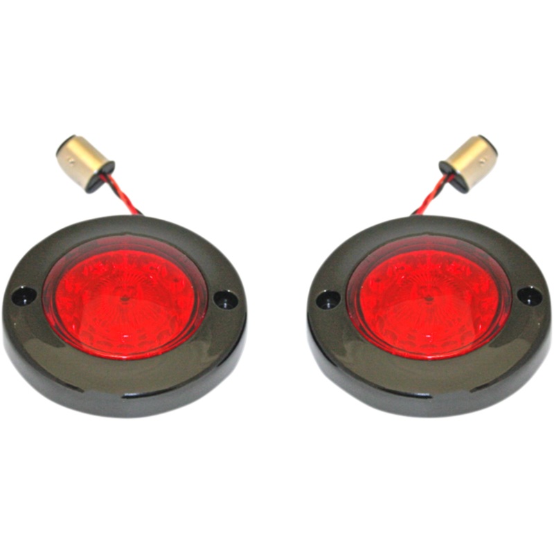 CUSTOM DYNAMICS LED Flat Turn Signals – 1156 – Black – Red Lens ProBEAM Flat Bezel Rear LED Turn Signals