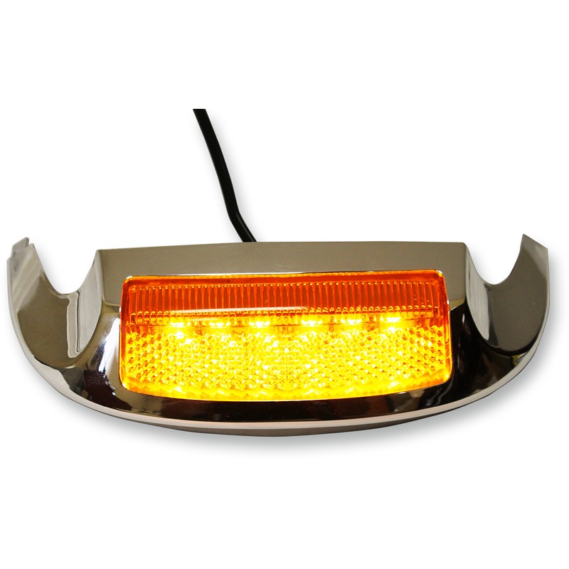 CUSTOM DYNAMICS Led Front Fender Tip – White LED/Clear Lens – Chrome Front LED Fender Tip Housing