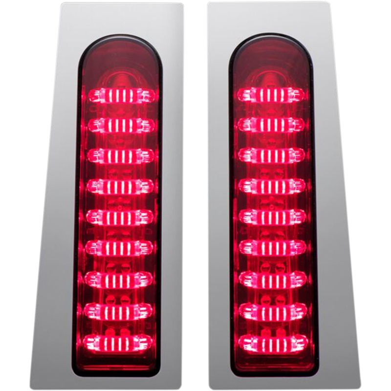 CUSTOM DYNAMICS Saddlebag Lights –  Red – Chrome ProBEAM Fillerz Saddlebag LED Lights