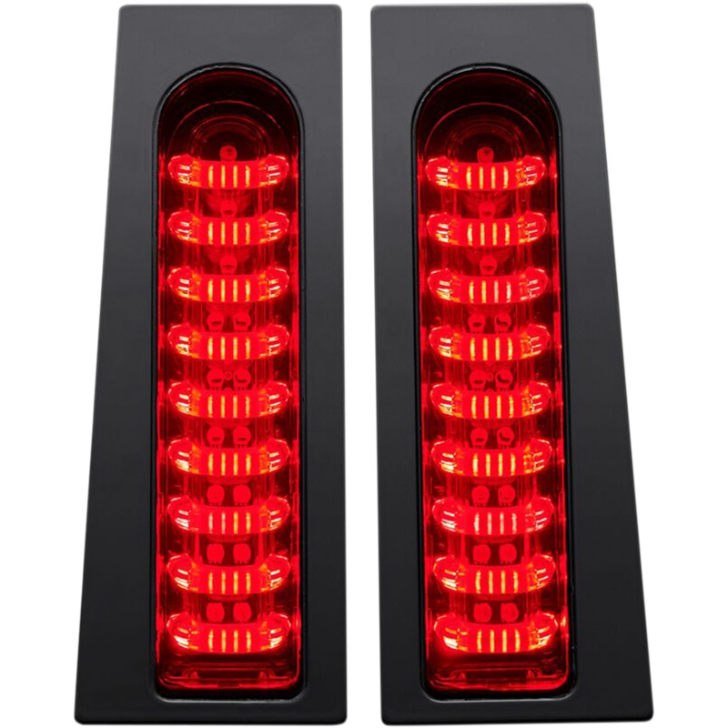 CUSTOM DYNAMICS Saddlebag Lights –  Red – Gloss Black ProBEAM Fillerz Saddlebag LED Lights