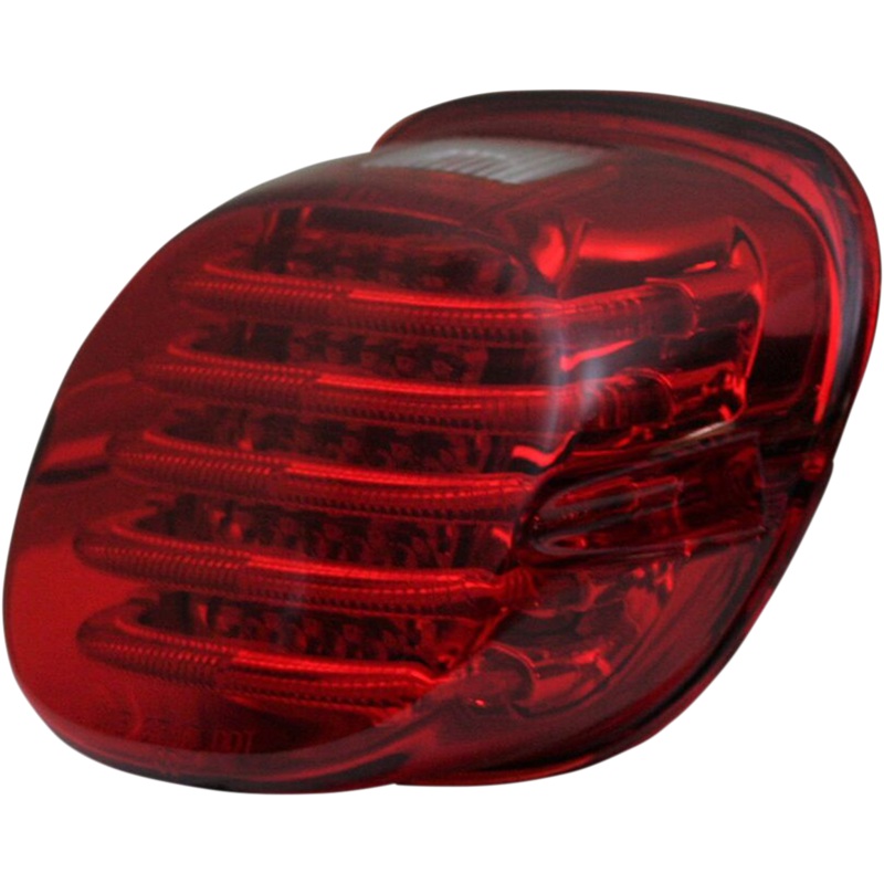 CUSTOM DYNAMICS Taillight – with License Plate Illumination Window – Red ProBEAM Low-Profile LED Taillight Kit  with Top Tag Light