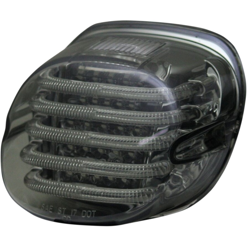 CUSTOM DYNAMICS Taillight – with License Plate Illumination Window – Smoke ProBEAM Low-Profile LED Taillight Kit  with Top Tag Light