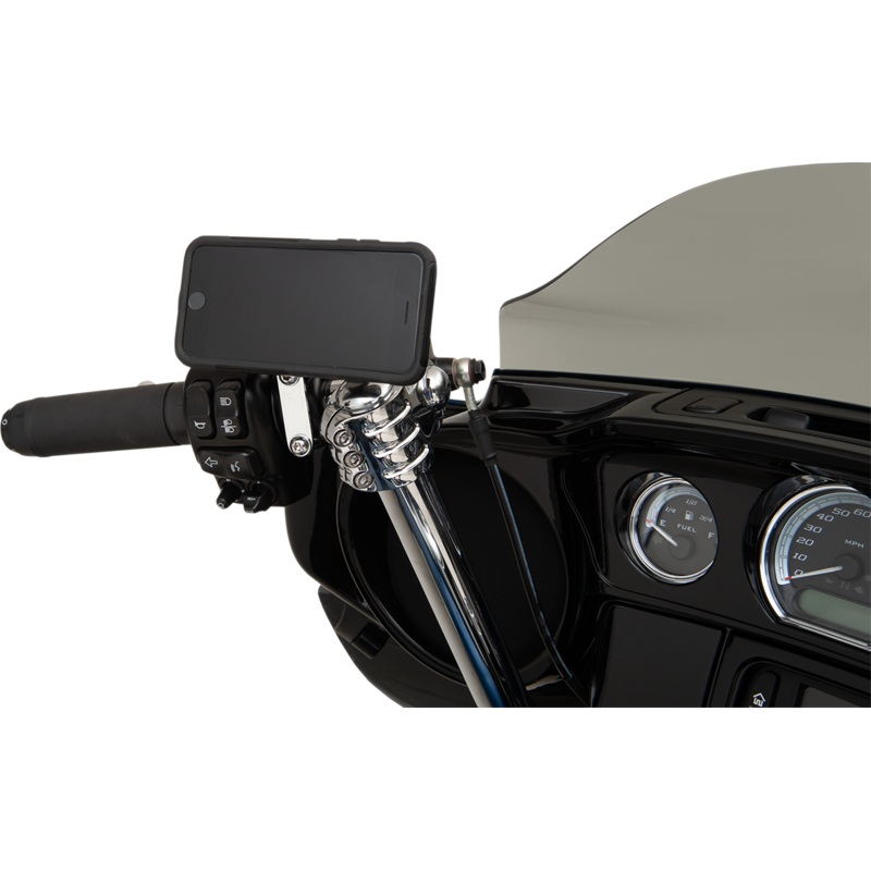 KLOCK WERKS Chrome iOmount Handlebar Switch Mount for ’96 – ’19 Harley Davidson iOmounts Device Mount