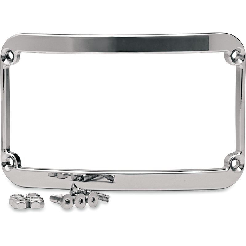 KLOCK WERKS License Plate Frame – Chrome WFB Benchmark Stretched Rear Fender License Plate Frame