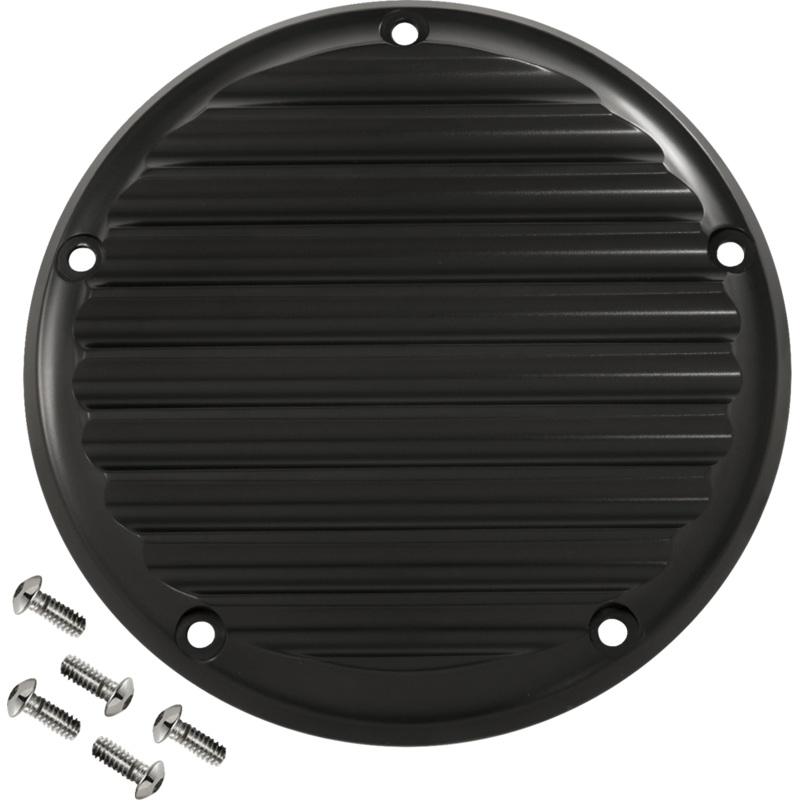 JOKER MACHINE Derby Cover – Finned Black – M8 Softail – Part 06-965-1