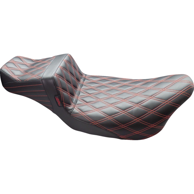 LE PERA Tailwhip Daddy Long Legs Seat – Double Diamond with Red Thread for FL ’08-’24 – LK-587DLDD-RED