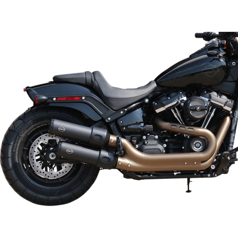 S&S CYCLE Ceramic Black Grand National Mufflers for Fat Bob Grand National Slip-On Mufflers