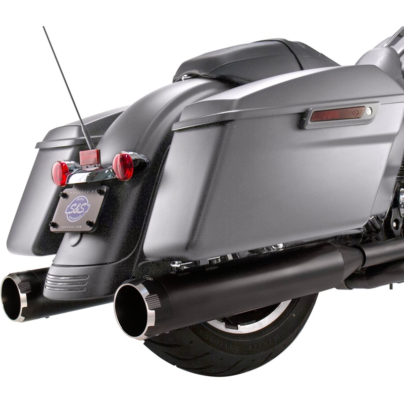 S&S CYCLE Mufflers – Black – Black Thruster – M8 Touring ’17-’19 MK45 Slip-On Mufflers  Thruster