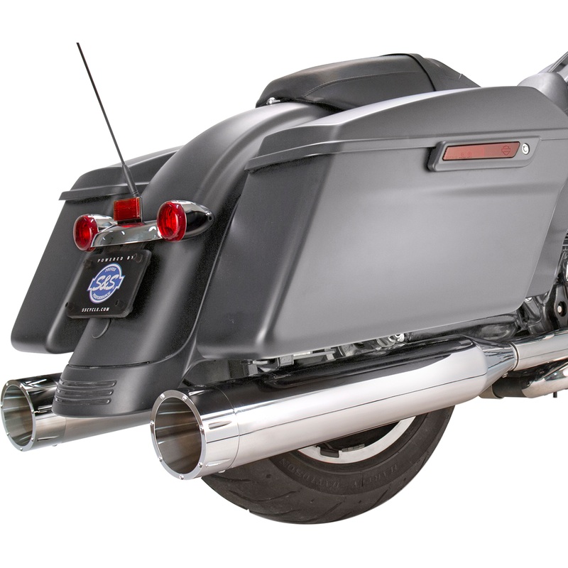 S&S CYCLE Mufflers – Chrome – Chrome Tracer – M8 Touring ’17-’19 MK45 Slip-On Mufflers  Tracer