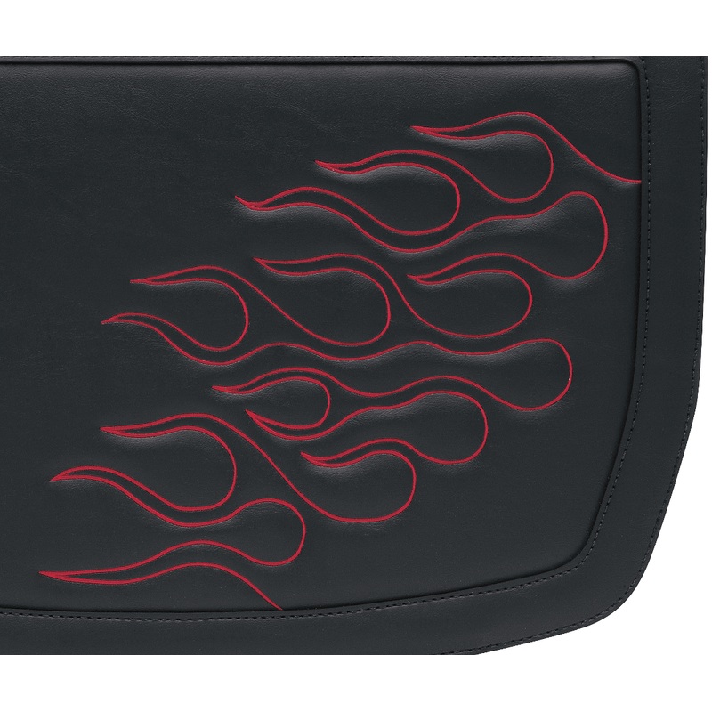 SADDLEMEN Flame Saddlebag – Dark Red – Large Highwayman Tattoo Saddlebags