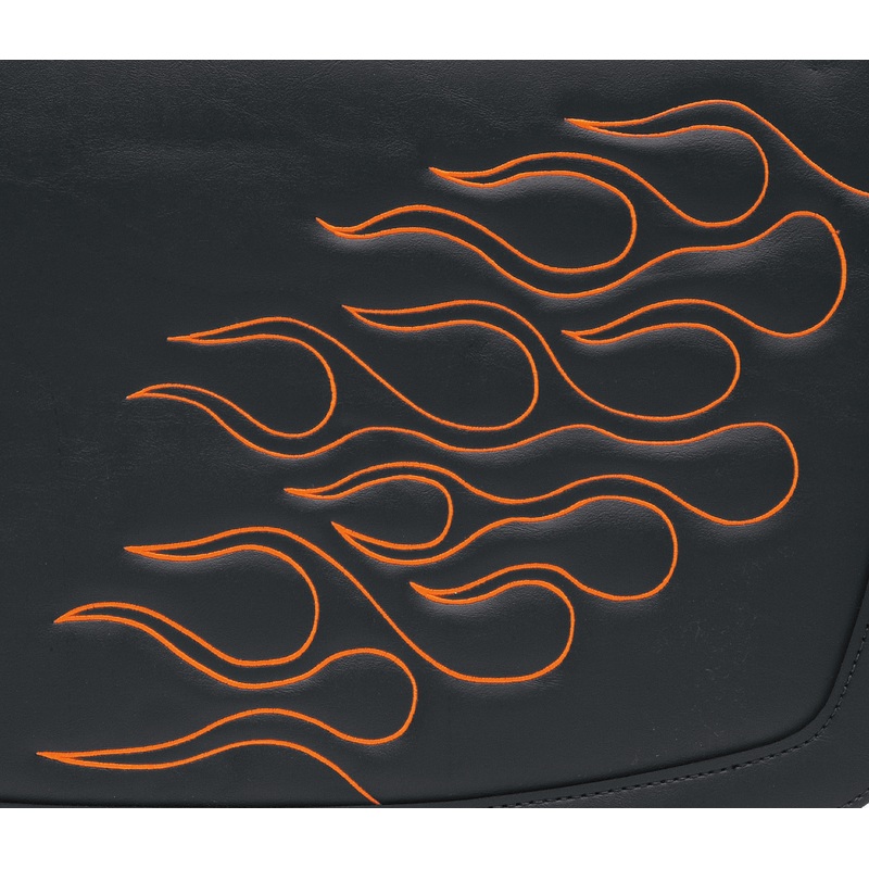 SADDLEMEN Flame Saddlebag – Orange – Large Highwayman Tattoo Saddlebags