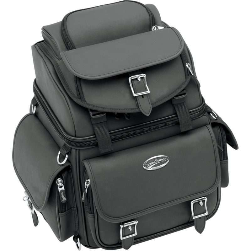 SADDLEMEN Sissy Bar Bag BR1800EX Combination Backrest, Seat, and Sissy Bar Bag