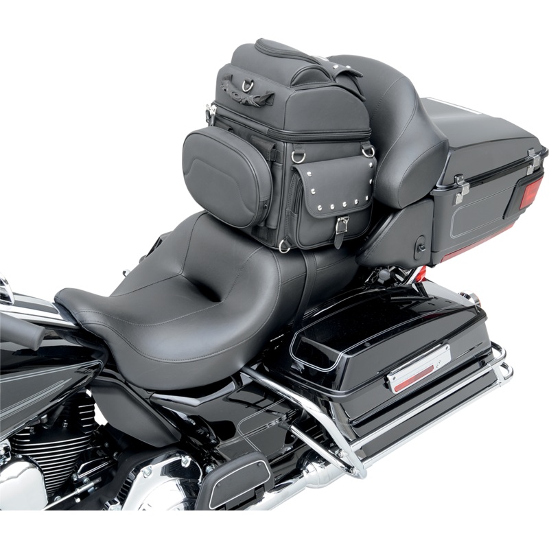 SADDLEMEN Sissy Bar Bag BR1800EXS Combination Backrest, Backseat, and Sissy Bar Bag