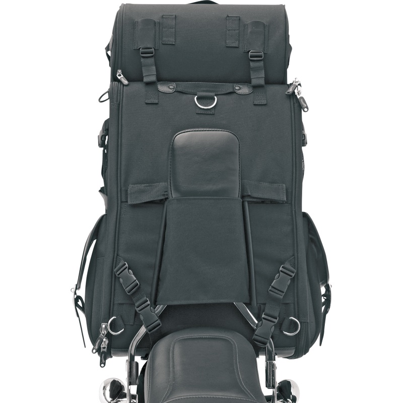 SADDLEMEN Sissy Bar Bag BR3400EX Combination Backrest, Backseat, and Sissy Bar Bag