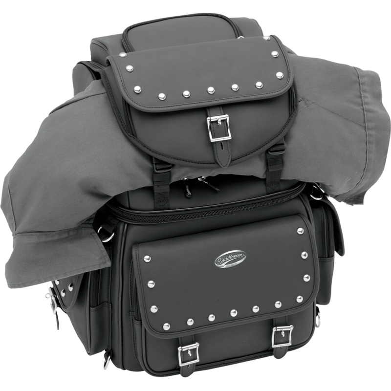 SADDLEMEN Sissy Bar Bag BR3400EXS Combination Backrest, Backseat, and Sissy Bar Bag