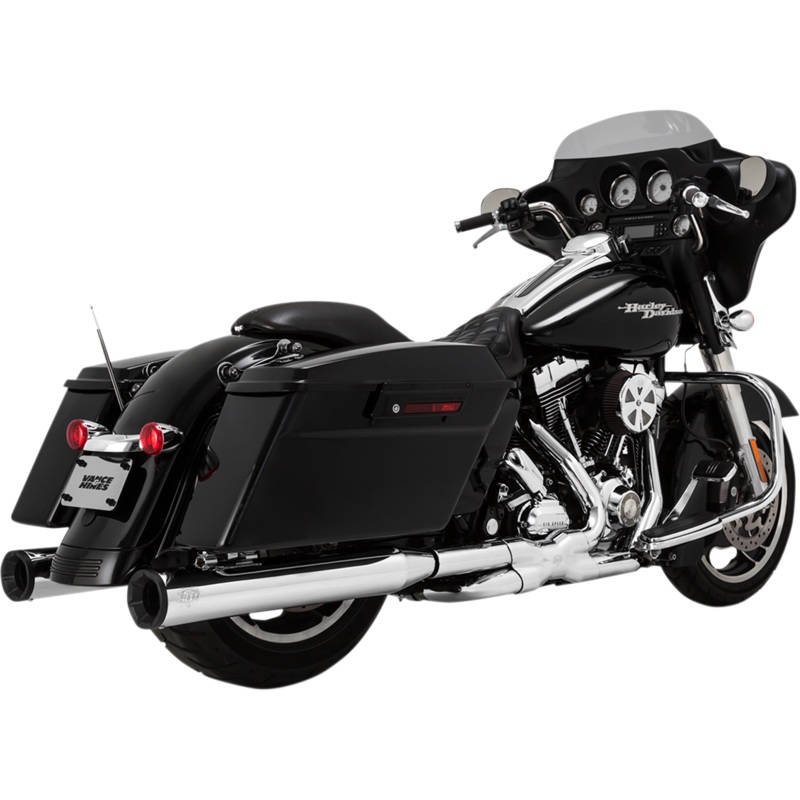 VANCE & HINES 4 Eliminator Mufflers – Chrome/Black Eliminator 400 Slip-On Mufflers