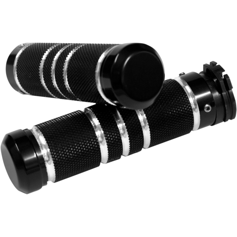 ACCUTRONIX Black Knurled Grooved Grips Knurled Grooved Custom Grips
