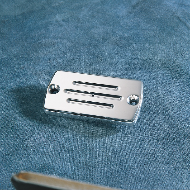 ACCUTRONIX Chrome Milled Front Master Cylinder Cover for ’85 – ’95 Master Cylinder Cover with Milled Lines