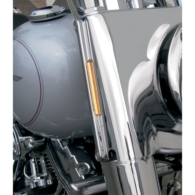 ALLOY ART LED Front Signal Light – FLSTC – Chrome/Clear LED Front Signal Lights