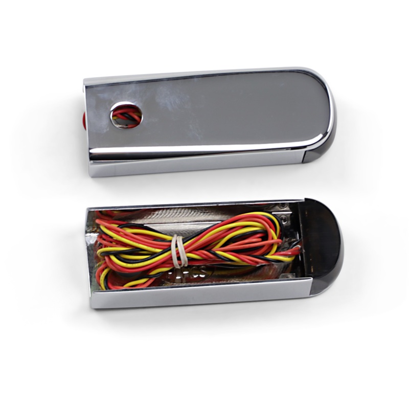 ALLOY ART LED Strut Light – Smoke/Red Chrome FLHC Fender Strut LED Marker Lights