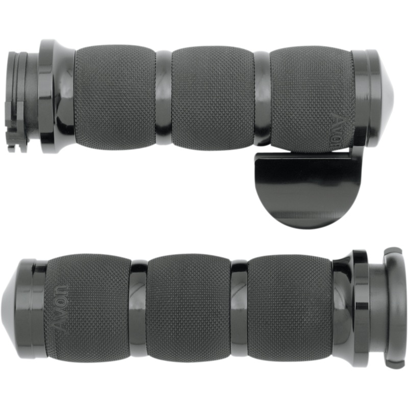 AVON GRIPS Anodized Air Cushion Grips w/ Throttle Boss 3-Ring Air Cushioned Grips  with Throttle Boss