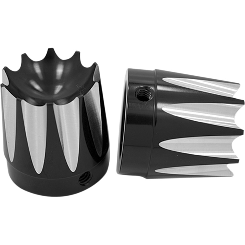 AVON GRIPS Axle Cap – Black – Anodized – Excal – Large/Small Front Axle Nut Cover