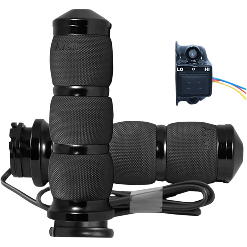 AVON GRIPS Black Heated Air Cushion Grips for Cable Heated Grips