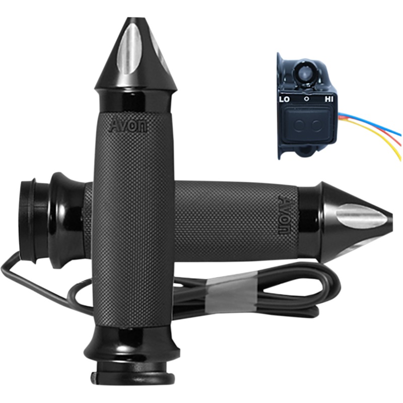 AVON GRIPS Black Heated Custom Contour Spike Grips for TBW Heated Grips